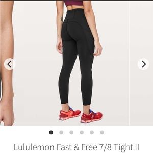 Lululemon Fast & Free 7/8 Tight II *Non-Reflective Nulux 25" size 4
